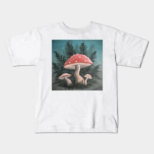 Cute Mushrooms and Ferns Kids T-Shirt